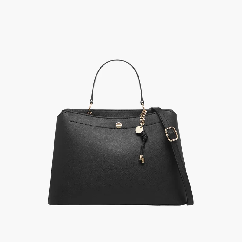 ساشا Black Textured Tote Bag for Women